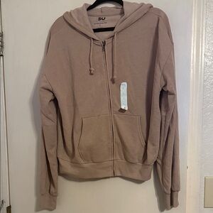 SO Beige Casual Hoodie